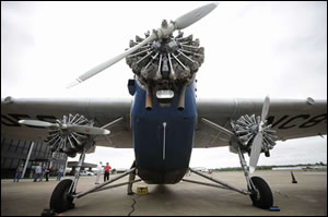 The Experimental Aircraft Association's 1929 Ford Tri-Motor is shown at the West Houston Airport Thursday, April 5, 2018, in Houston.